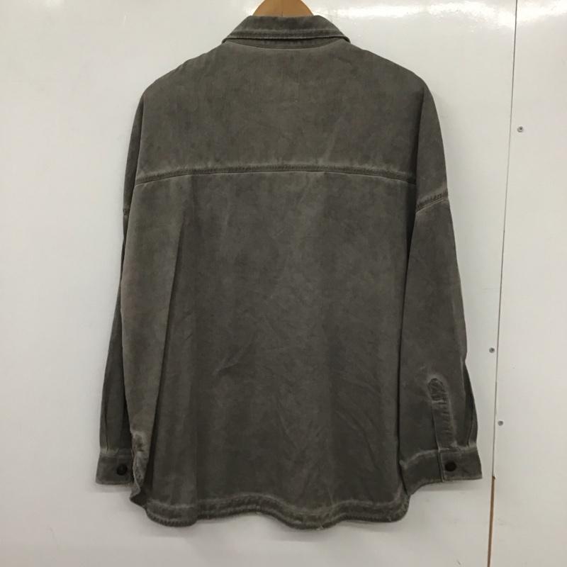 ザラ ZARA シャツ、ブラウス 長袖 長袖シャツ 無地シャツ カラーシャツ L 無地 灰 / グレー /  レディース USED 古着 中古 10136442