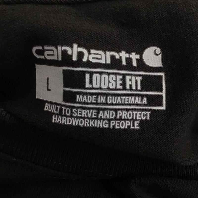 カーハート Carhartt Tシャツ 半袖 半袖カットソー プリントTシャツ クルーネックカットソー L ロゴ、文字 黒 / ブラック /  メンズ USED 古着 中古 10143245