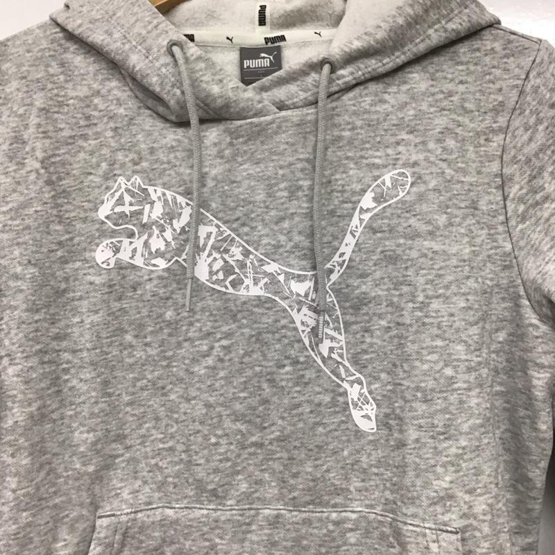 プーマ PUMA パーカー 長袖 580941-54 L プリント 灰 / グレー /  レディース USED 古着 中古 10141278