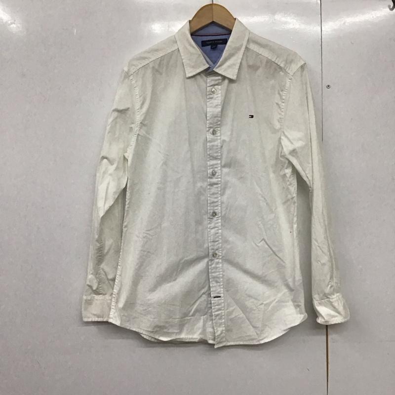 トミーヒルフィガー TOMMY HILFIGER シャツ、ブラウス 長袖 長袖シャツ 無地シャツ カラーシャツ L 無地 白 / ホワイト /  メンズ USED 古着 中古 10144790