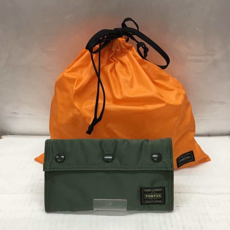 ポーター PORTER 財布 長財布 POCKET WALLET タンカー ロゴ、文字 カーキ / カーキ /  メンズ USED 古着 中古 10117150