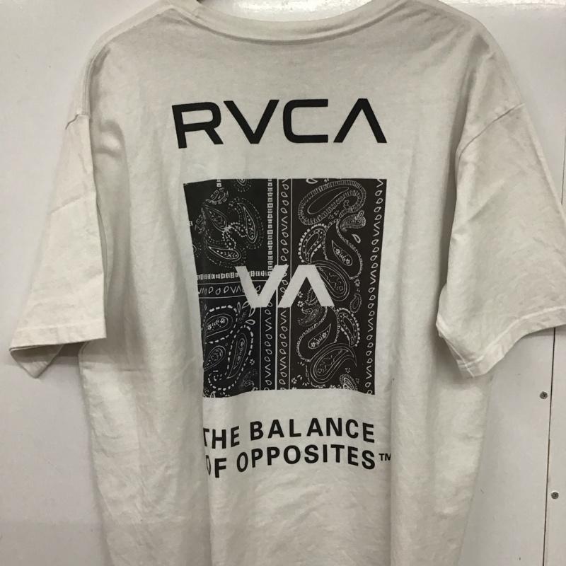 ルーカ RVCA Tシャツ 半袖 半袖カットソー プリントTシャツ クルーネックカットソー L ロゴ、文字 白 / ホワイト /  メンズ USED 古着 中古 10132714
