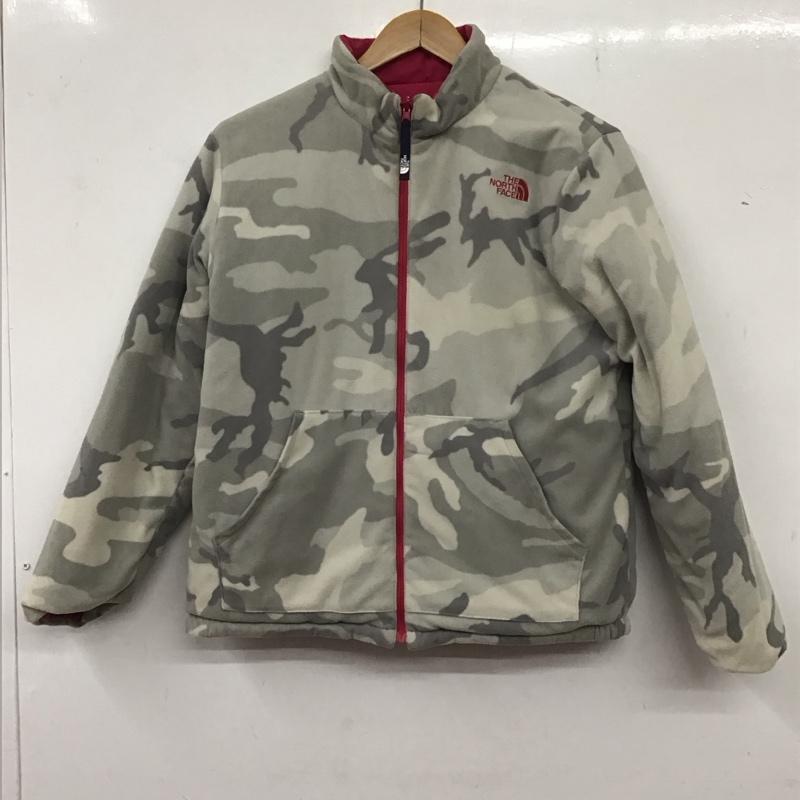 ザノースフェイス THE NORTH FACE ジャケット、上着 ジャンパー、ブルゾン リバーシブル 150cm 無地 X カモフラージュ柄・迷彩 桃 / ピンク / X 灰 / グレー /  ガールズ USED 古着 中古 10136958