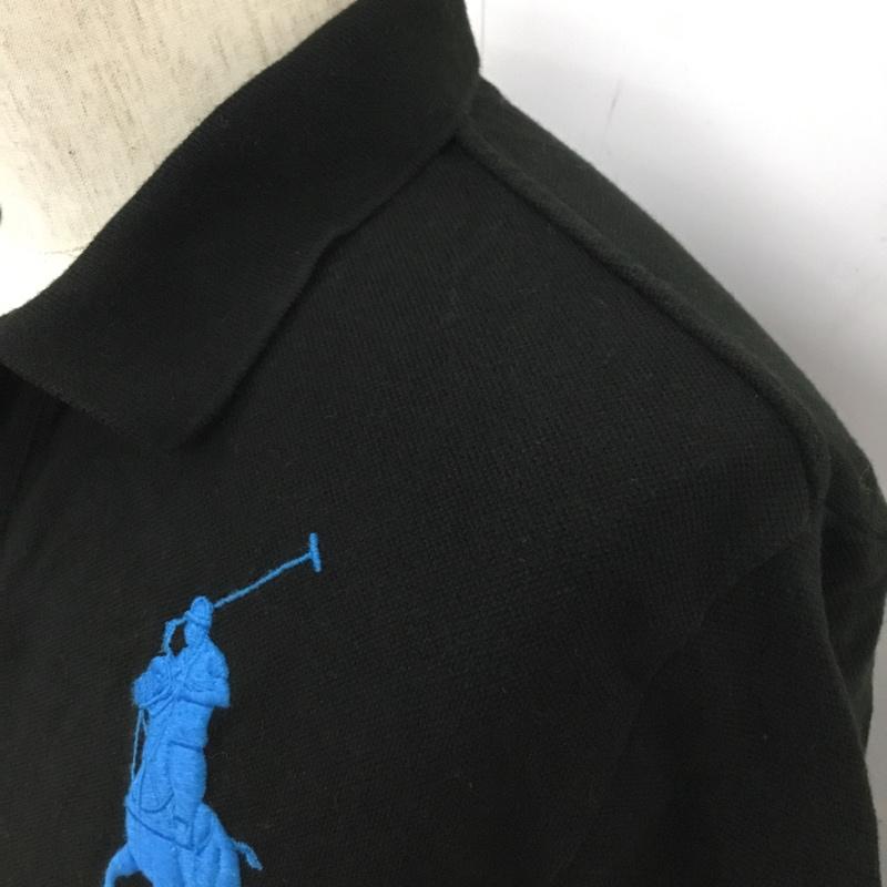 ポロラルフローレン POLO RALPH LAUREN ポロシャツ 半袖 半袖ポロシャツ カラーシャツ 半袖カットソー XL ロゴ、文字 黒 / ブラック /  メンズ USED 古着 中古 10109988