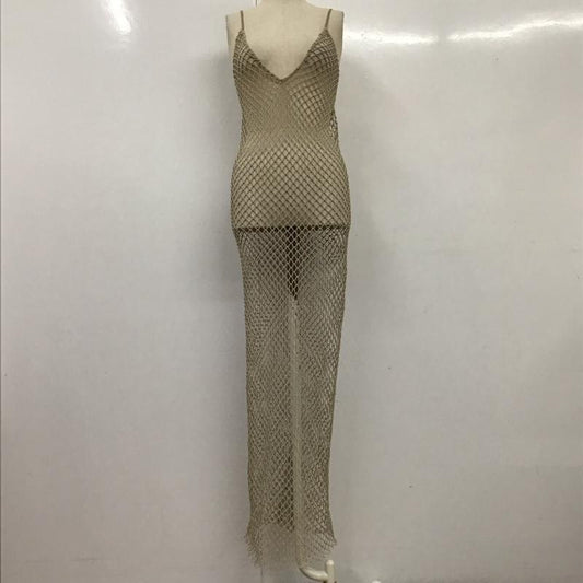 ザラ ZARA ワンピース ロングスカート ノースリーブロングワンピース キャミワンピース タイトワンピース S 無地 ベージュ / ベージュ /  レディース USED 古着 中古 10117992