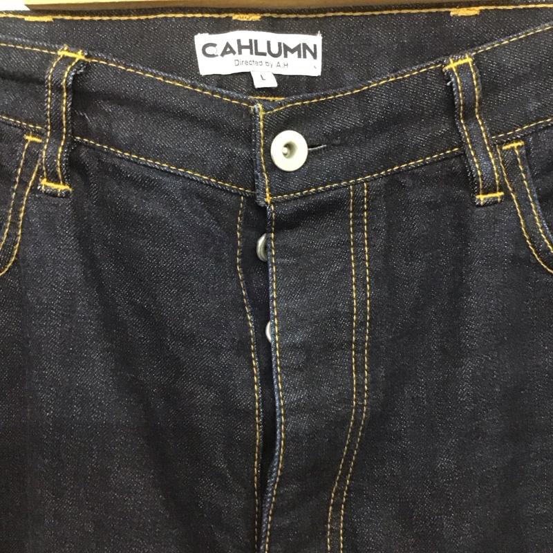 カウラム CAHLUMN パンツ デニム、ジーンズ デニムパンツ ワイドパンツ カジュアルパンツ L 無地 インディゴ / インディゴ /  メンズ USED 古着 中古 10149201