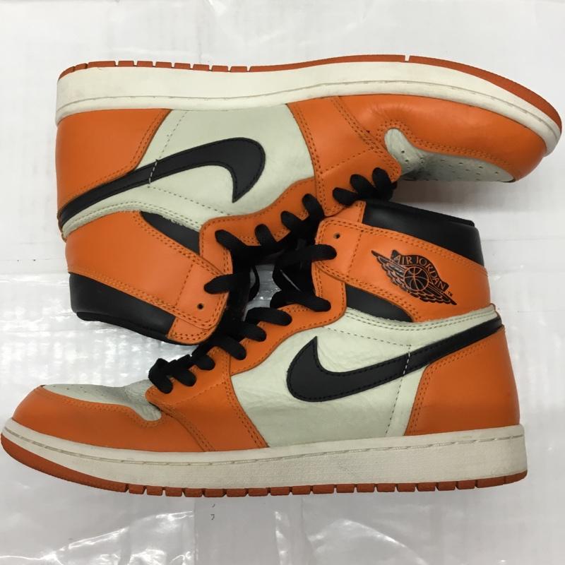 ナイキ NIKE スニーカー スニーカー 555088-113 AIR JORDAN 1 RETRO HIGH OG 28cm 28.0cm ロゴ、文字 橙 / オレンジ / X 黒 / ブラック / X アイボリー / アイボリー /  メンズ USED 古着 中古 10110570