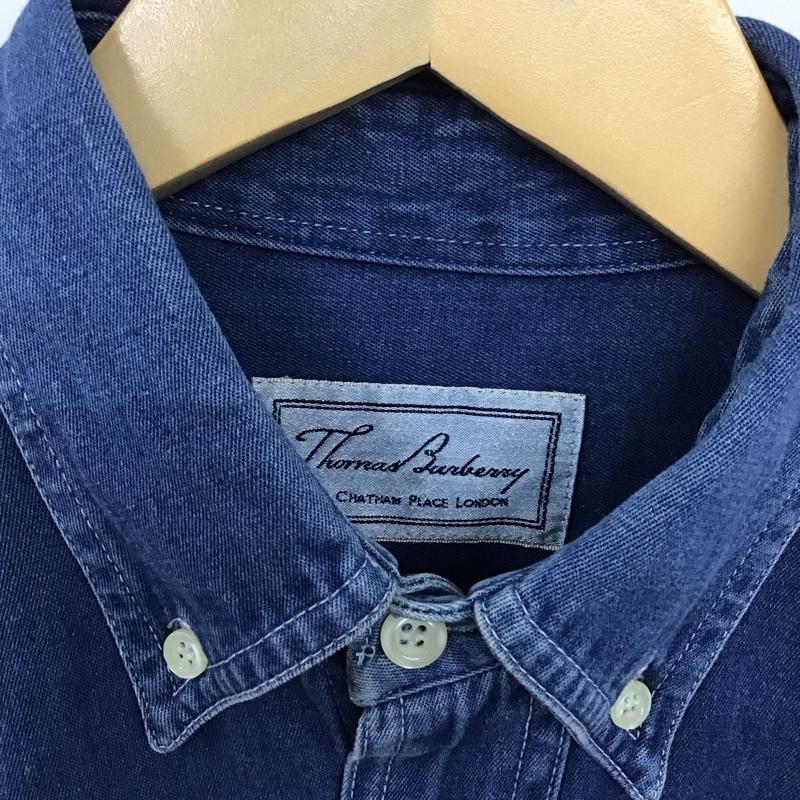 トーマスバーバリー THOMASBURBERRY シャツ、ブラウス 長袖 L 無地 水色 / ライトブルー /  メンズ USED 古着 中古 10128500