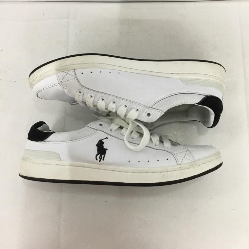 ポロバイラルフローレン Polo by RALPH LAUREN スニーカー スニーカー 13297 ローカット UK6.5 US：7.5 ロゴ、文字 白 / ホワイト / X 黒 / ブラック /  メンズ USED 古着 中古 10136295