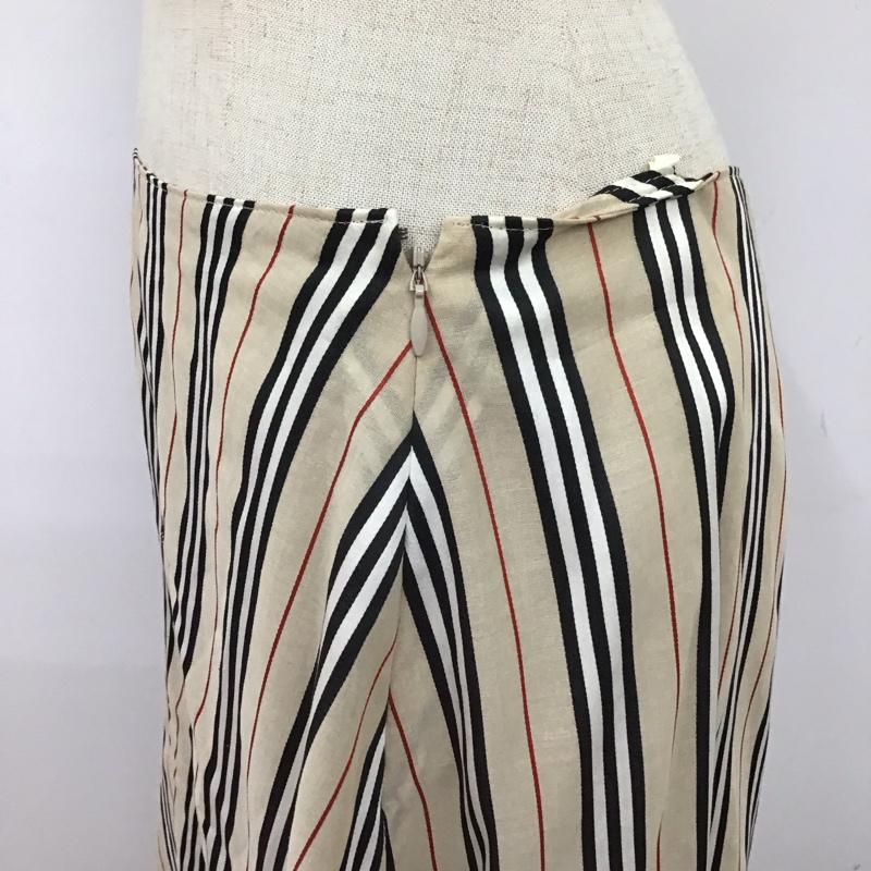 バーバリーロンドン Burberry London スカート ロングスカート FXB67-008 ストライプ ベージュ / ベージュ / X 黒 / ブラック / X 白 / ホワイト / X 赤 / レッド /  レディース USED 古着 中古 10113028