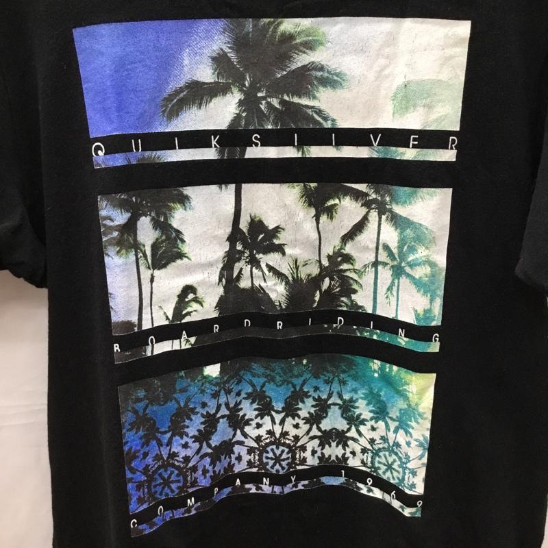 クイックシルバー Quiksilver Tシャツ 半袖 M プリント 黒 / ブラック /  メンズ USED 古着 中古 10110606