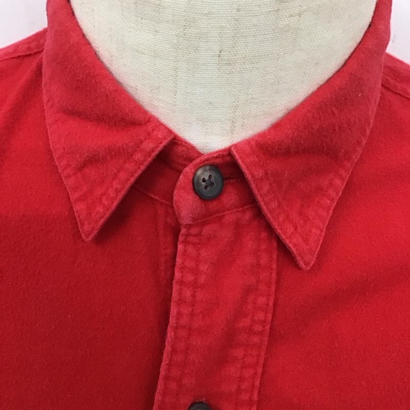 古着 USED シャツ、ブラウス 長袖 長袖シャツ カラーシャツ ポケットシャツ 長袖カットソー 古着 M 無地 赤 / レッド /  メンズ USED 古着 中古 10123781