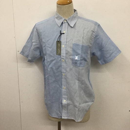 エディーバウアー Eddie Bauer シャツ、ブラウス 半袖 S ストライプ 白 / ホワイト / X 水色 / ライトブルー /  メンズ USED 古着 中古 10111204