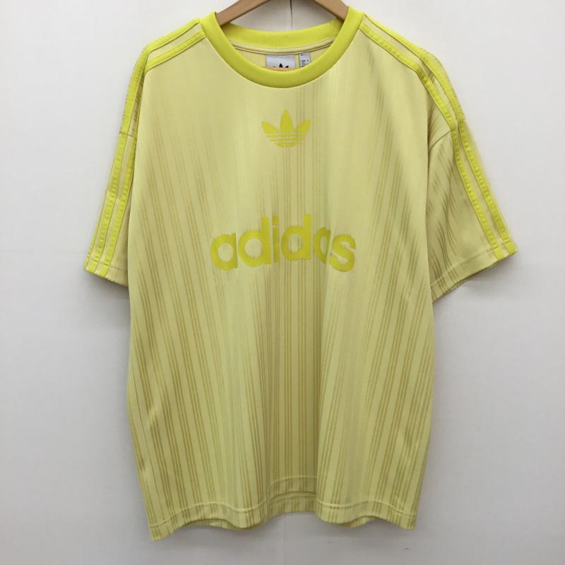 アディダス adidas Tシャツ 半袖 JP1026 XL ロゴ、文字 黄 / イエロー /  メンズ USED 古着 中古 10144405