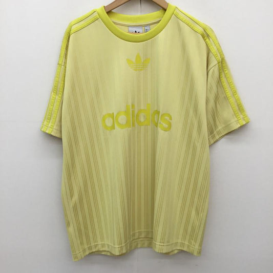 アディダス adidas Tシャツ 半袖 JP1026 XL ロゴ、文字 黄 / イエロー /  メンズ USED 古着 中古 10144405