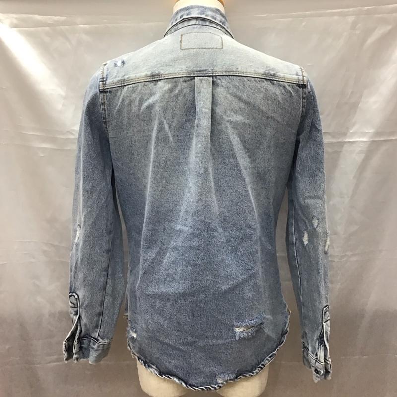 ザラ ZARA シャツ、ブラウス 長袖 デニムシャツ 長袖シャツ カラーシャツ ポケットシャツ S 無地 インディゴ / インディゴ /  メンズ USED 古着 中古 10113170