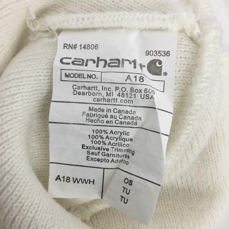 カーハート Carhartt 帽子 ニット帽 A18WWH ACRYLIC WATCH HAT ロゴ、文字 白 / ホワイト /  メンズ USED 古着 中古 10143653