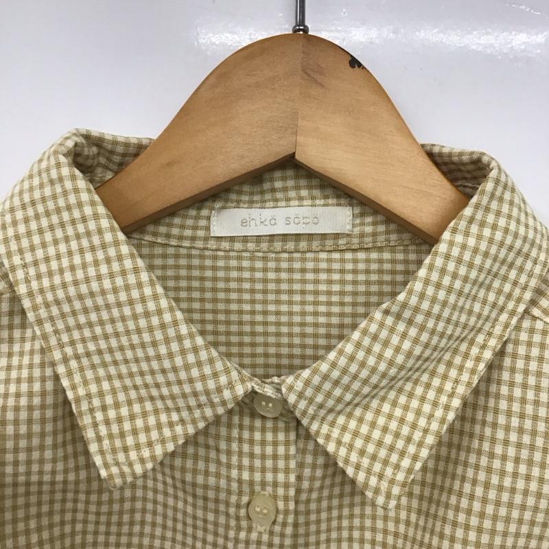 エヘカソポ ehka sopo シャツ、ブラウス 長袖 1710852 FREE チェック 黄 / イエロー /  レディース USED 古着 中古 10144111