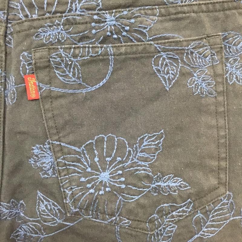 インディアンモトサイクル Indian Motocycle パンツ ショートパンツ ショートパンツ ハーフパンツ カジュアルパンツ 30インチ 刺繍 紺 / ネイビー /  メンズ USED 古着 中古 10110041