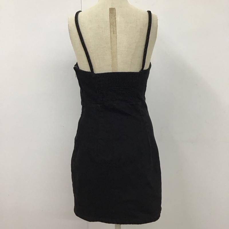 ザラ ZARA ワンピース ミニスカート 8197 082 800 キャミソール デニム ストレッチ XS 無地 黒 / ブラック /  レディース USED 古着 中古 10114998