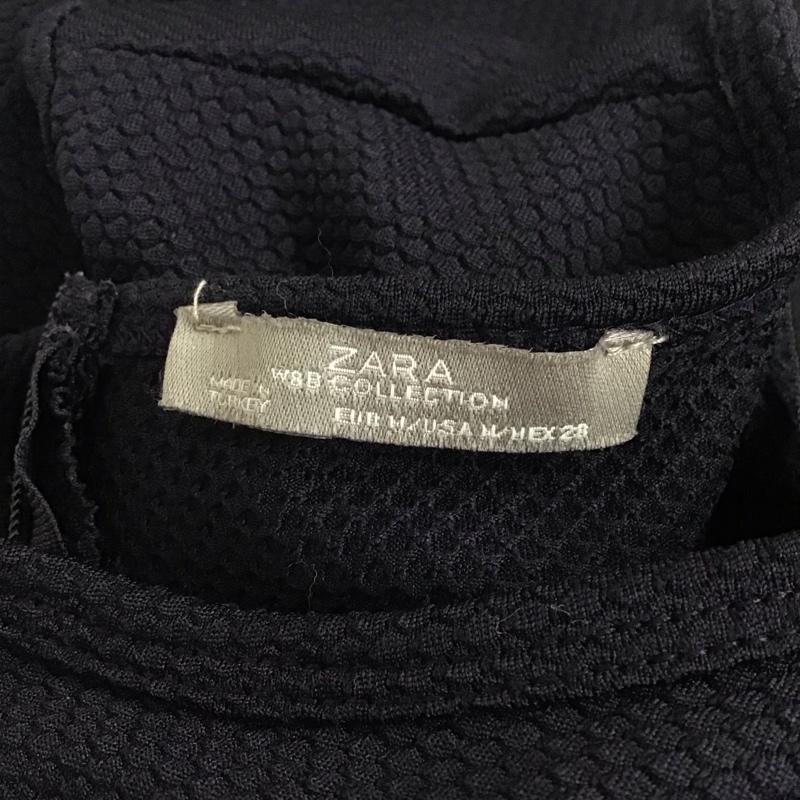 ザラコレクション ZARA COLLECTION ワンピース ロングスカート 半袖ロングワンピース フレアスカート 切り替えワンピース M 無地 紺 / ネイビー /  レディース USED 古着 中古 10122714