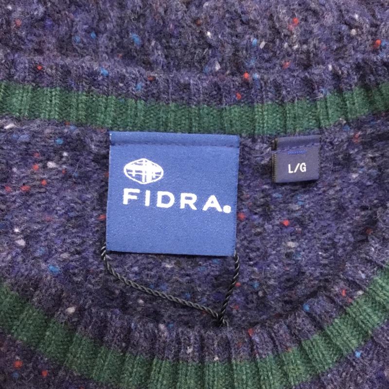 古着 USED ニット、セーター 長袖 FI38TJ04 ネップセーター FIDRA タグ付き L ワンポイント 紺 / ネイビー /  メンズ USED 古着 中古 10136510