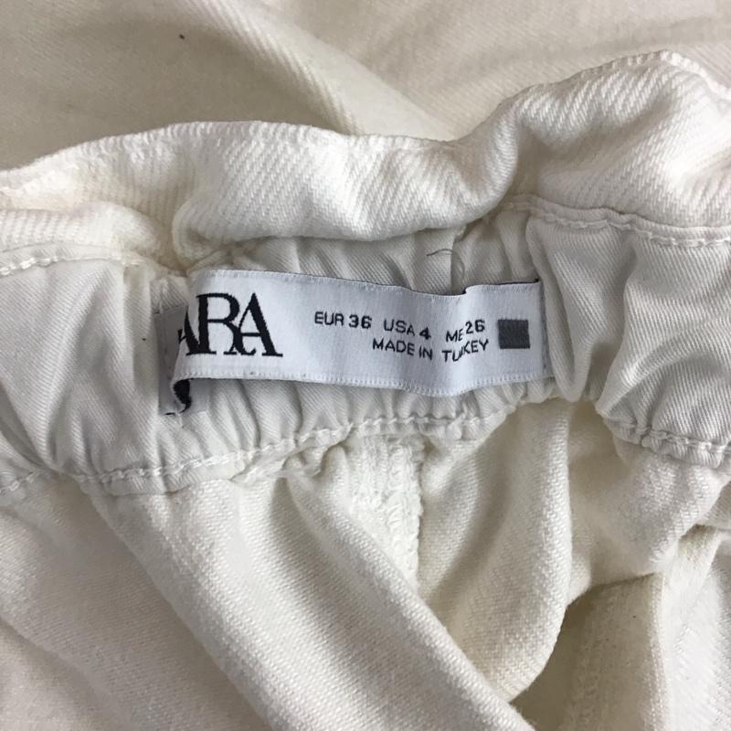 ザラ ZARA パンツ デニム、ジーンズ 5862 070 712 コットン テーパード ワイドパンツ 無地 オフホワイト / オフホワイト /  レディース USED 古着 中古 10119626