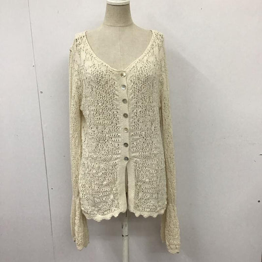 ザラ ZARA カーディガン 長袖 透かし編み M 無地 アイボリー / アイボリー /  レディース USED 古着 中古 10113464