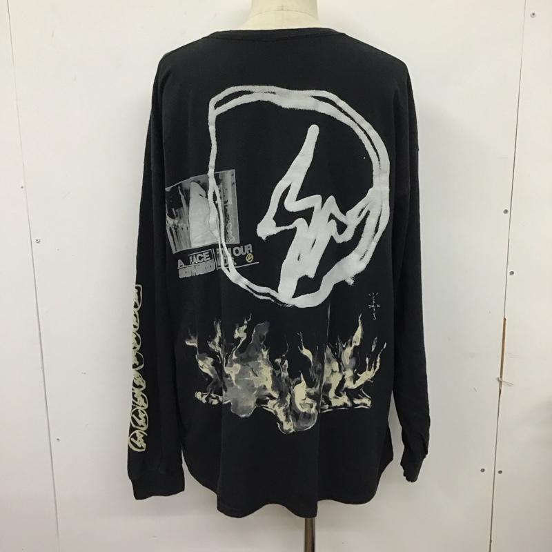 カクタスジャック Cactus Jack Tシャツ 長袖 ロンT クルーネック バックプリント FRAGMENT DESIGN XXL プリント 黒 / ブラック /  メンズ USED 古着 中古 10124960