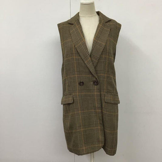 スライ SLY ベスト ベスト 030BAK30-3250 CHECKED VEST ロング丈 FREE チェック 黒 / ブラック / X ベージュ / ベージュ / X 茶 / ブラウン /  レディース USED 古着 中古 10116218