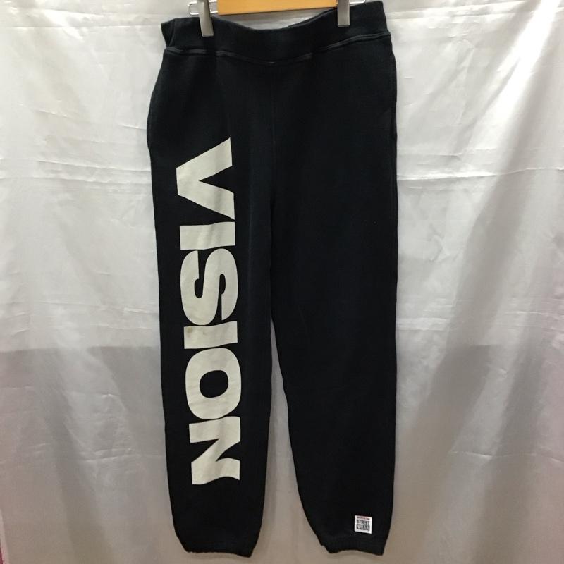 ヴィジョン VISION パンツ ワークパンツ、ペインターパンツ スウェットパンツ ジャージ カジュアルパンツ ワイドパンツ M ロゴ、文字 黒 / ブラック /  メンズ USED 古着 中古 10116909