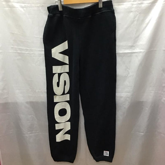ヴィジョン VISION パンツ ワークパンツ、ペインターパンツ スウェットパンツ ジャージ カジュアルパンツ ワイドパンツ M ロゴ、文字 黒 / ブラック /  メンズ USED 古着 中古 10116909