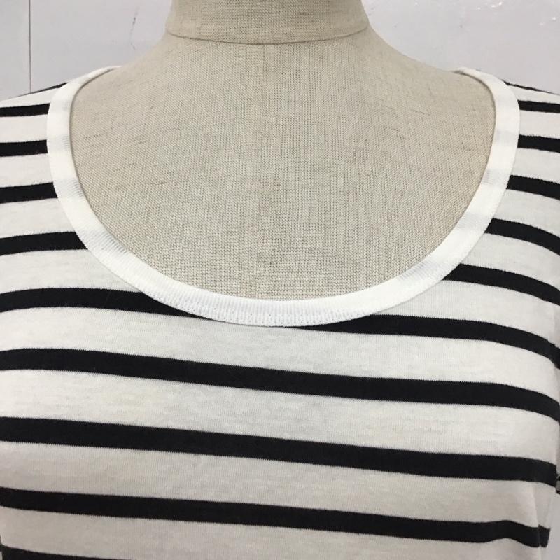 マウジー MOUSSY Tシャツ 半袖 半袖カットソー プリントTシャツ クルーネックカットソー 1 ボーダー柄 白 / ホワイト / X 黒 / ブラック /  レディース USED 古着 中古 10116981