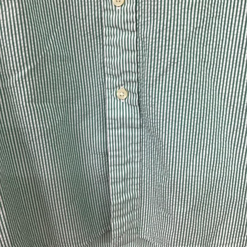 ラルフローレン RALPHLAUREN シャツ、ブラウス 半袖 半袖シャツ チェックシャツ ボタンダウンシャツ L ボーダー柄 白 / ホワイト / X 薄緑 / ライトグリーン /  メンズ USED 古着 中古 10148139