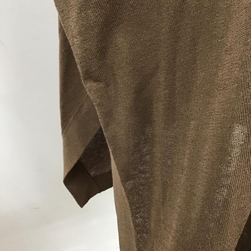 プラステ PLST カーディガン 半袖 12-1201013 ポンチョニット M 無地 茶 / ブラウン /  レディース USED 古着 中古 10119371