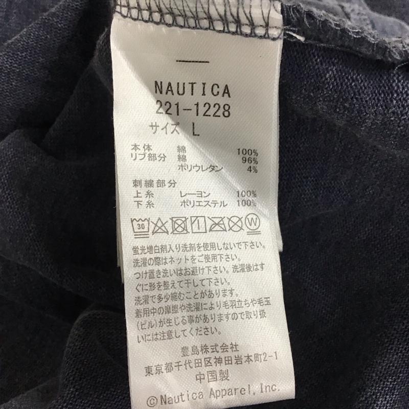 ノーティカ NAUTICA カットソー 長袖 221-1228 長袖カットソー フリークスストア A.H 後染め コラボ L ロゴ、文字 インディゴ / インディゴ /  メンズ USED 古着 中古 10118265