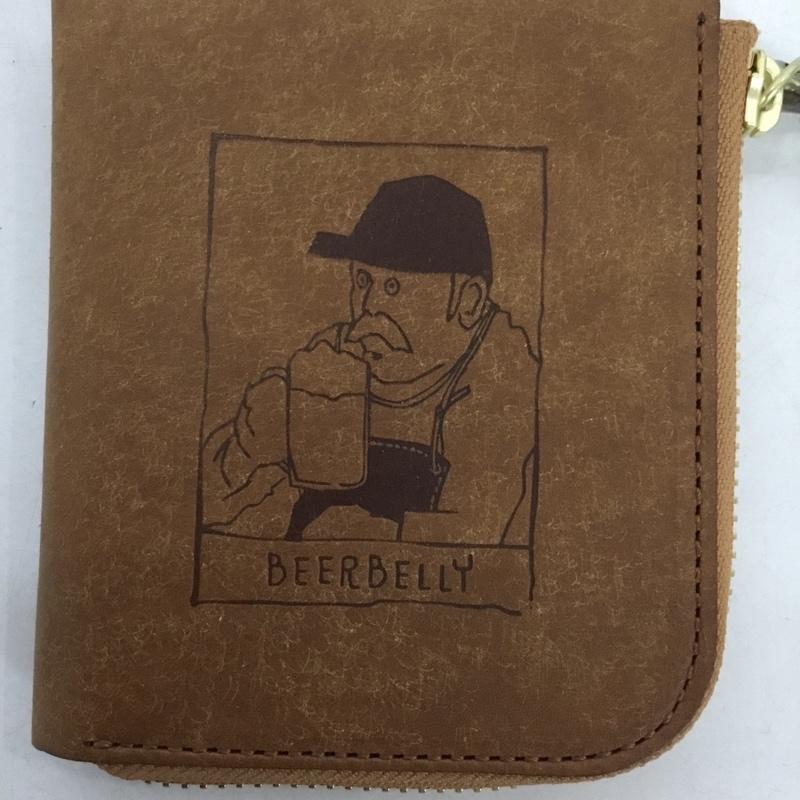 ビアベリー BEERBELLY 財布 コンパクト財布 SMALL ROUND WALLET レザー BEERBELLY ロゴ、文字 茶 / ブラウン /  メンズ USED 古着 中古 10150682