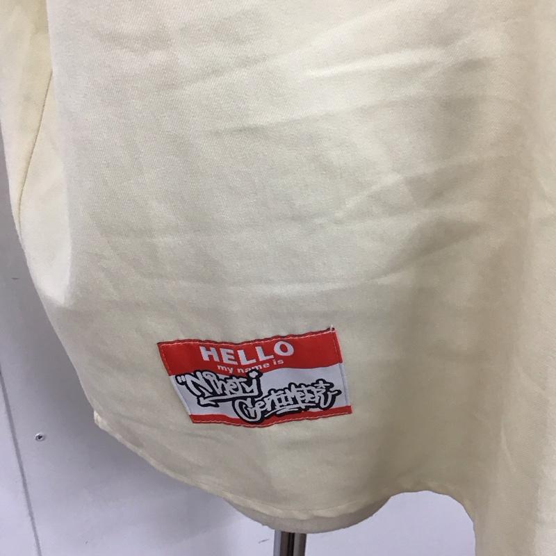 センチメーター CENTIMETER シャツ、ブラウス 半袖 XL ロゴ、文字 アイボリー / アイボリー /  メンズ USED 古着 中古 10112012