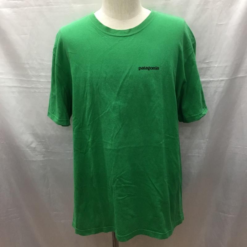 パタゴニア patagonia Tシャツ 半袖 半袖カットソー プリントTシャツ クルーネックカットソー L ロゴ、文字 緑 / グリーン /  メンズ USED 古着 中古 10116712