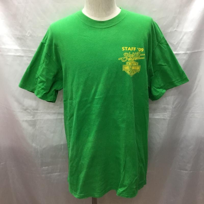 ハーレーダビッドソン Harley-Davidson Tシャツ 半袖 半袖カットソー プリントTシャツ クルーネックカットソー 00s L プリント 緑 / グリーン /  メンズ USED 古着 中古 10114891