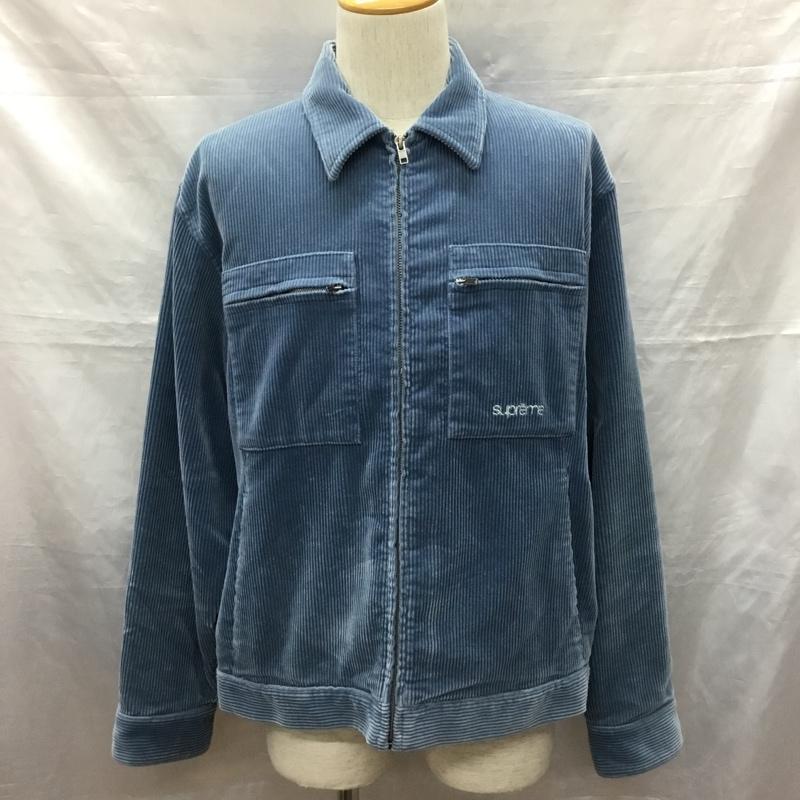シュプリーム Supreme ジャケット、上着 ジャケット、ブレザー FW21 CorduroyZipJacket ジップアップジャケット アウター M ロゴ、文字 青 / ブルー /  メンズ USED 古着 中古 10121682