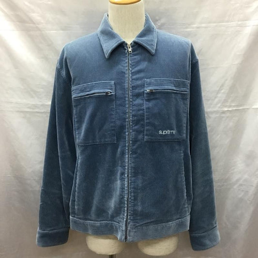 シュプリーム Supreme ジャケット、上着 ジャケット、ブレザー FW21 CorduroyZipJacket ジップアップジャケット アウター M ロゴ、文字 青 / ブルー /  メンズ USED 古着 中古 10121682