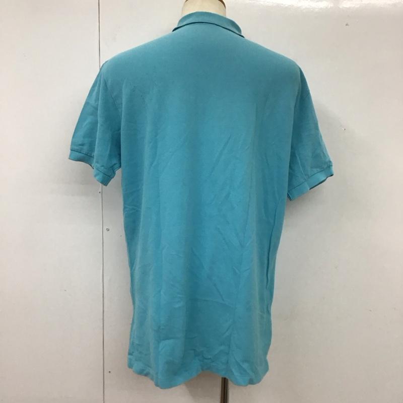 ポロバイラルフローレン Polo by RALPH LAUREN ポロシャツ 半袖 半袖ポロシャツ カラーシャツ 半袖カットソー L ロゴ、文字 水色 / ライトブルー /  メンズ USED 古着 中古 10112148