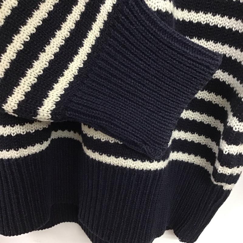 インターメッツォ INTERMEZZO ニット、セーター 長袖 長袖ニットカットソー クルーネック セーター M ボーダー柄 白 / ホワイト / X 紺 / ネイビー /  メンズ USED 古着 中古 10139812