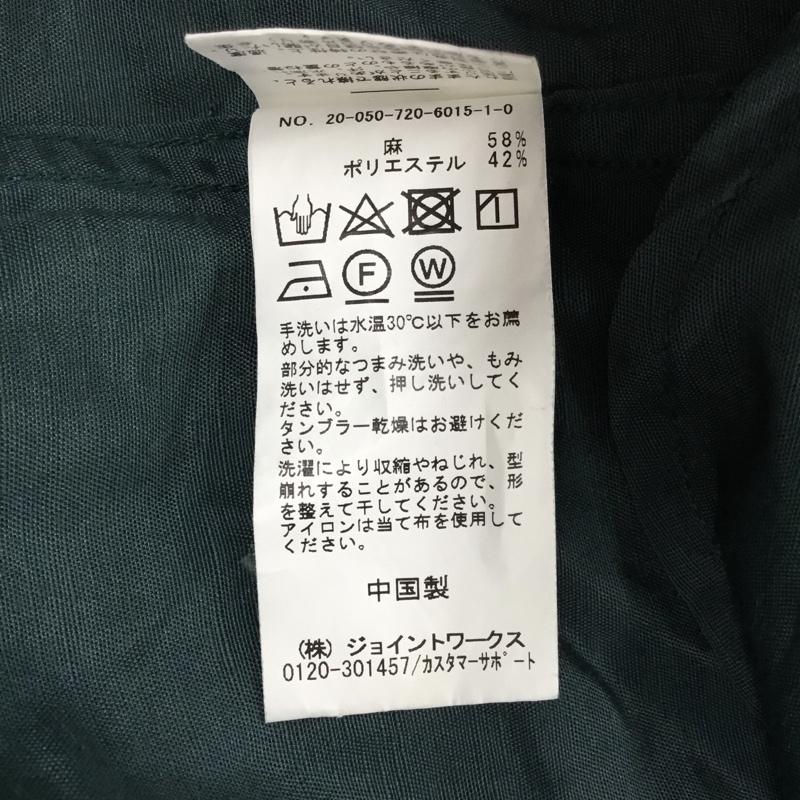インヘリット INHERIT シャツ、ブラウス 長袖 20-050-720-6015-1-0 BELGIAN LINEN BLEND レギュラーシャツ XL 無地 緑 / グリーン /  メンズ USED 古着 中古 10121019