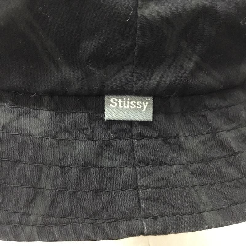 ステューシー STUSSY 帽子 ハット headgear 90年代 バケットハット 総柄 黒 / ブラック /  メンズ USED 古着 中古 10110536