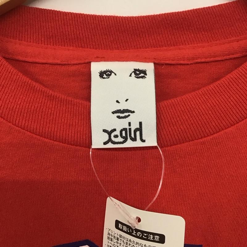 エックスガール X-girl Tシャツ 半袖 プリント X ロゴ、文字 赤 / レッド /  レディース USED 古着 中古 10140389