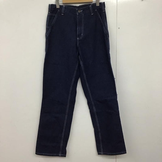 カーハート Carhartt パンツ ワークパンツ、ペインターパンツ デニムパンツ ワイドパンツ カジュアルパンツ 30インチ ロゴ、文字 インディゴ / インディゴ /  メンズ USED 古着 中古 10142605