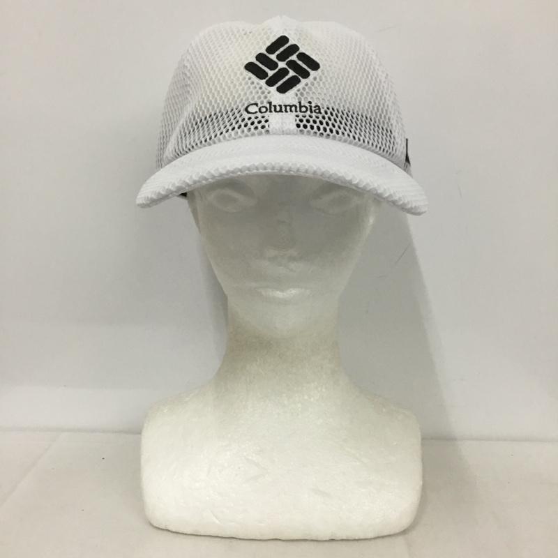 コロンビア Columbia 帽子 キャップ 125 PU5946 ジャックスブラフメッシュキャップ ロゴ、文字 白 / ホワイト /  メンズ USED 古着 中古 10140429