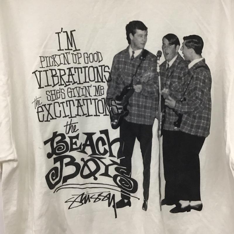 ステューシー STUSSY Tシャツ 半袖 半袖カットソー プリントTシャツ クルーネックカットソー バンドTシャツ L プリント 白 / ホワイト /  メンズ USED 古着 中古 10134801